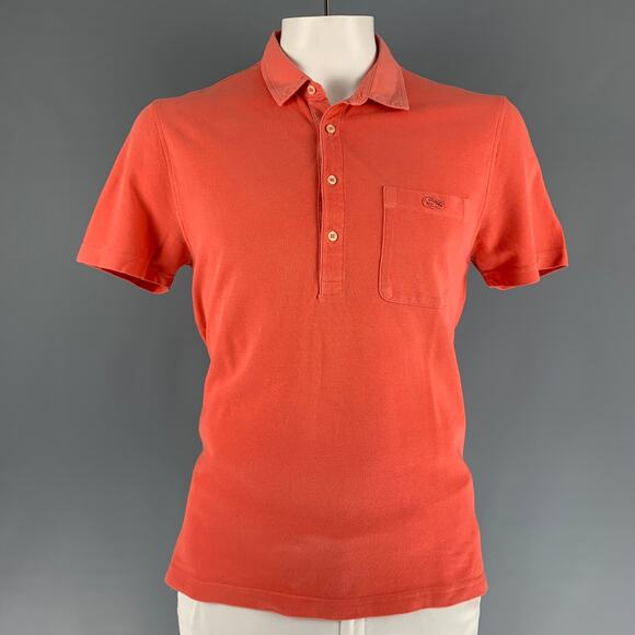 LACOSTE Size XL Orange Cotton One pocket Polo - Picture 1 of 5